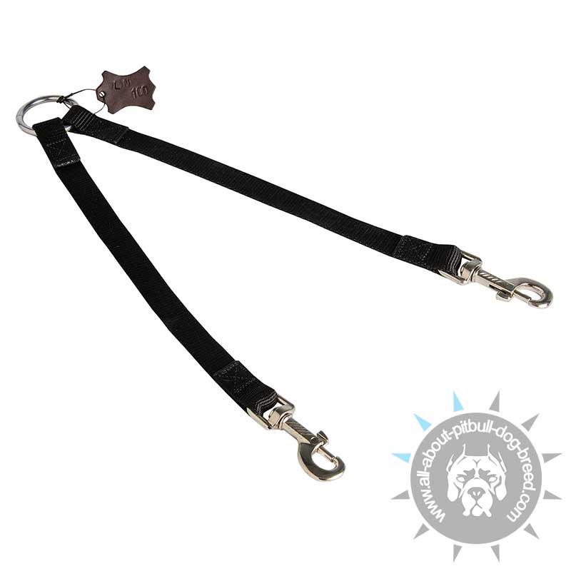 Nylon Coupler Leash for 2 Pitbull