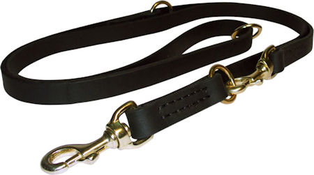 7FT Leather Police Style Dog Training Lead 3/4 Pitbull
