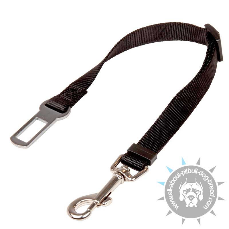 'Conscious Passenger' Nylon Pitbull Car Safety Seat Belt - Click Image to Close