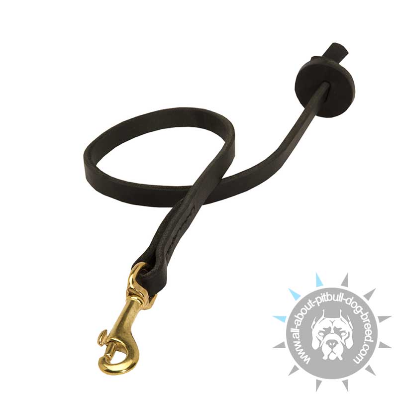 Leather Short Leash for Pitbull