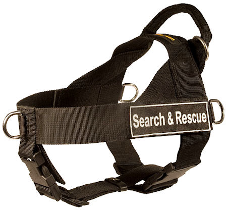 SAR Dog Harness for Pitbull - Search & Rescue Nylon Dog Harness