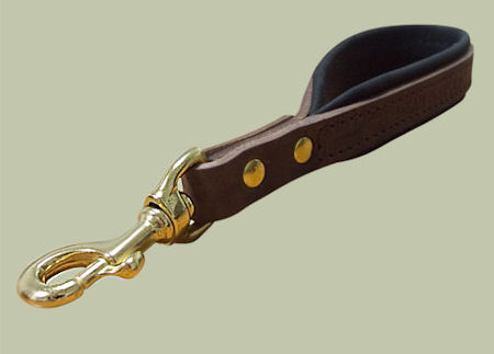 Short Handle Leather Dog Lead 1FT to 3/4" Pitbull