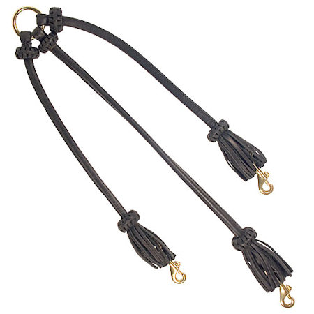 Triple Dog Leash-Leather Triple Lead for Pitbull - Click Image to Close