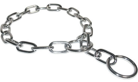 Fur Saver Choke Collar with Short Links Chrome-plated - 1/7 inch (3.4 mm)
