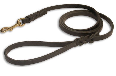 K9 Leather Dog Leash 1/2" wide for Pitbull
