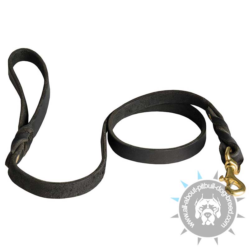 Handcrafted Leather Pitbull Leash for Walking and Tracking