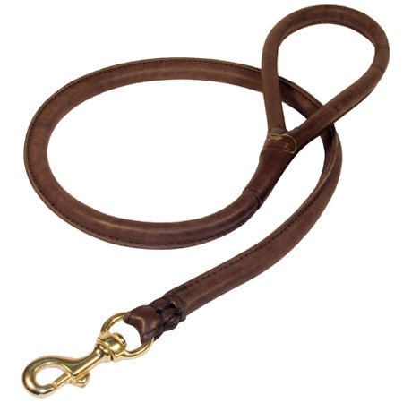 Stitched Round Leather Pitbull Leash