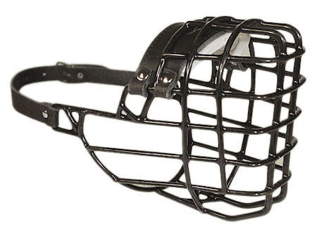 Pitbull Cage Dog MUZZLE for winter with rubber nose padded