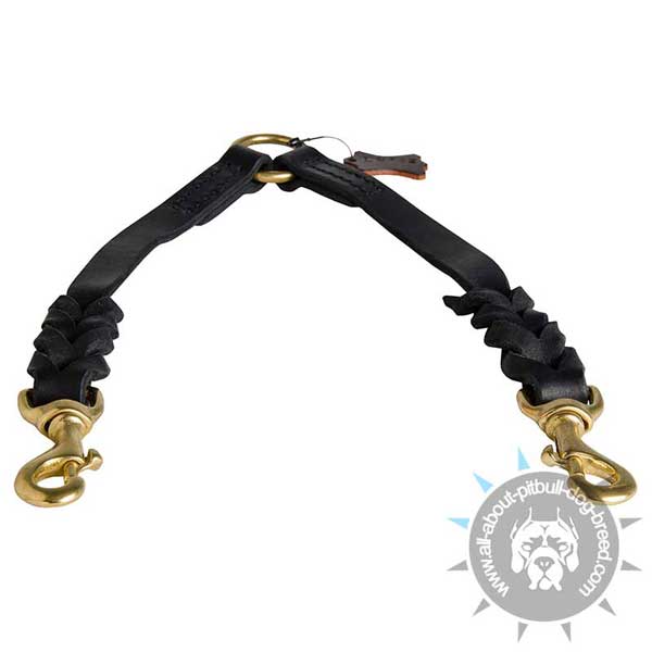 Braided Leather Dog Coupler