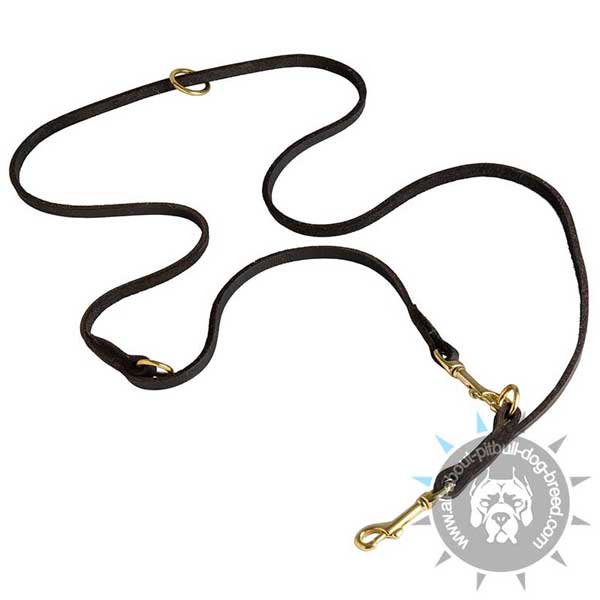 Leather Pitbull Leash with Different Functional Modes