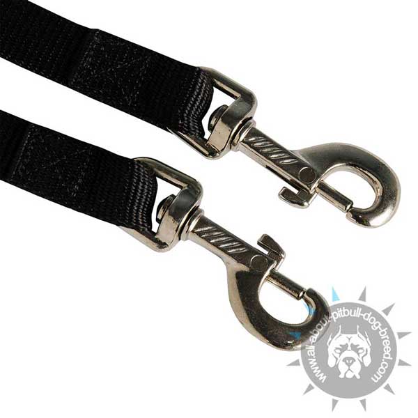 Strong Snap Hooks on Nylon Pitbull Coupler