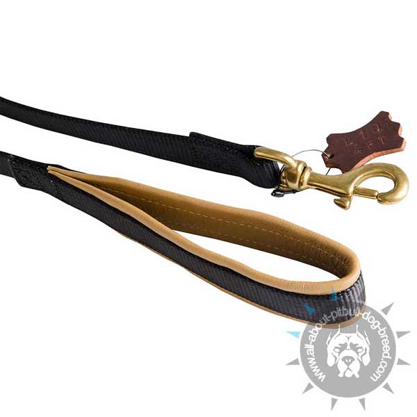 Handle with Support Material on Nylon Pitbull Leash