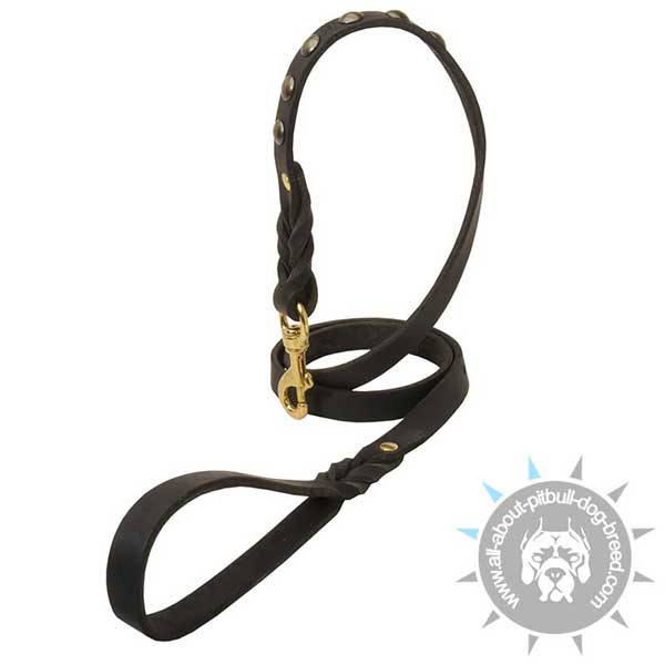 Extra strong dog leash made of genuine leather