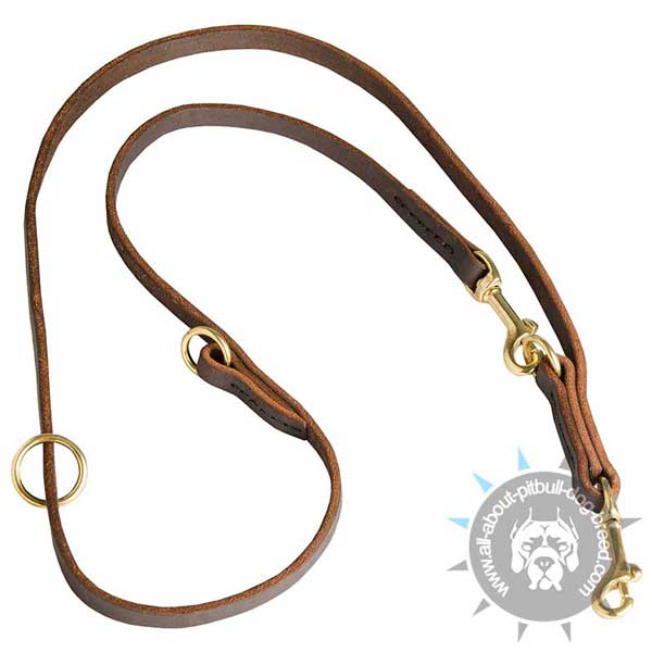 Multipurpose Pitbull Leash Leather Stitched for Added Strength