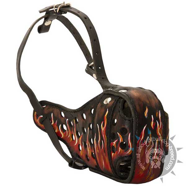 Agitation well-done leather dog muzzle