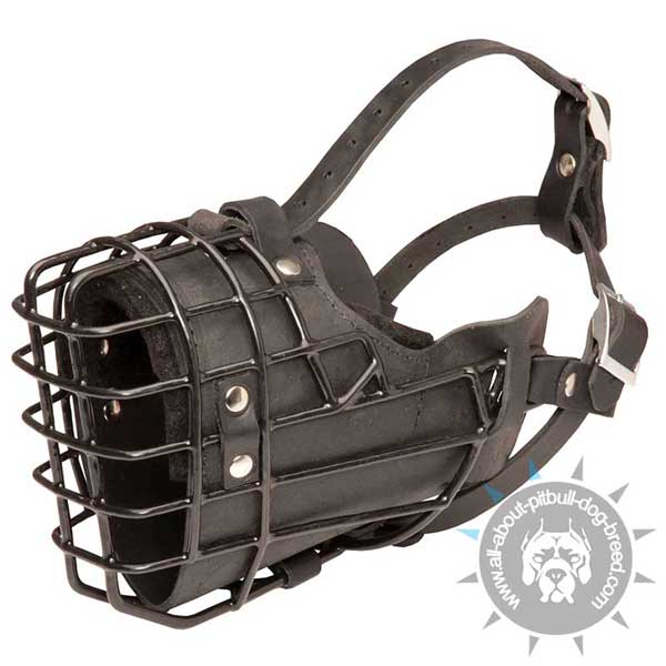 Non-restrictive wire cage dog muzzle