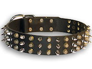 Strong Spiked and Studded Leather Dog Collar