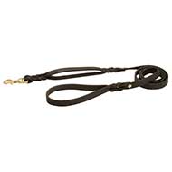 3/4 inch Leather Dog Lead With 2 Handles for Patrolling Work 3/4 inch Leather Dog Lead With 2 Handles for Patrolling Work