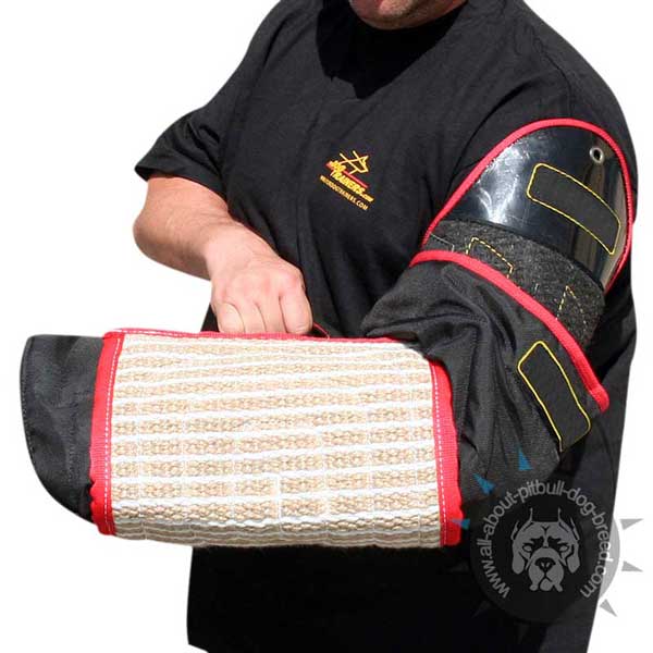 Agitation training bite dog sleeve for hand protection