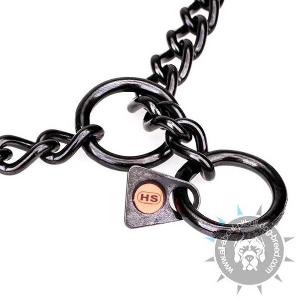 Training Black Choke Collar with Red Label