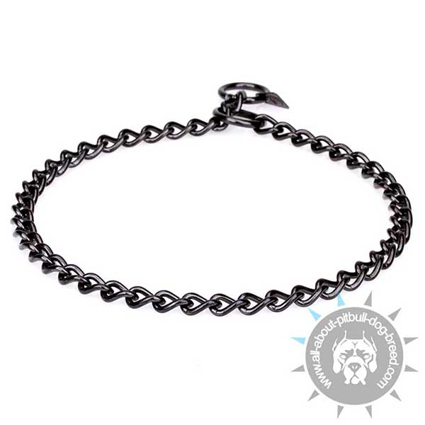 Black Stainless Fur Saving Choke Collar 