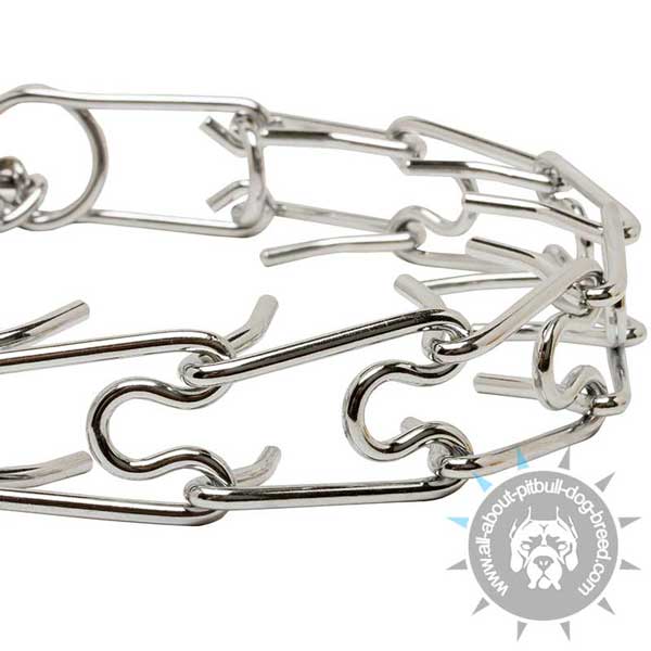 Chrome Plated Pinch Collar with Smooth Prongs