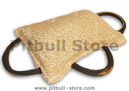 Order Now Jute Bite Pillow - 3 handle bite tug for puppies