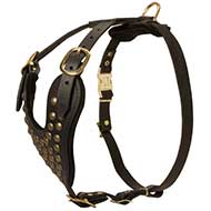 Stud Dog Harness for Pitbull -2 ply leather HARNESS